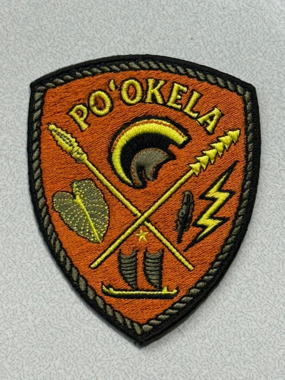 Custom embroidered patch with merrowed border and full stitched coverage — gallery image 5