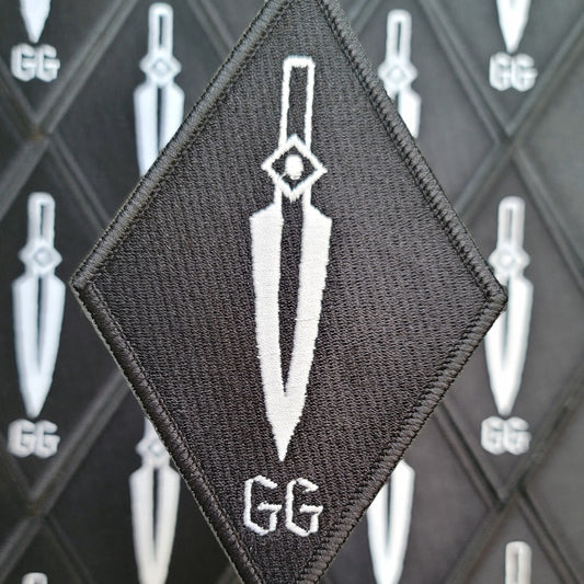 Custom embroidered patch with merrowed border and full stitched coverage