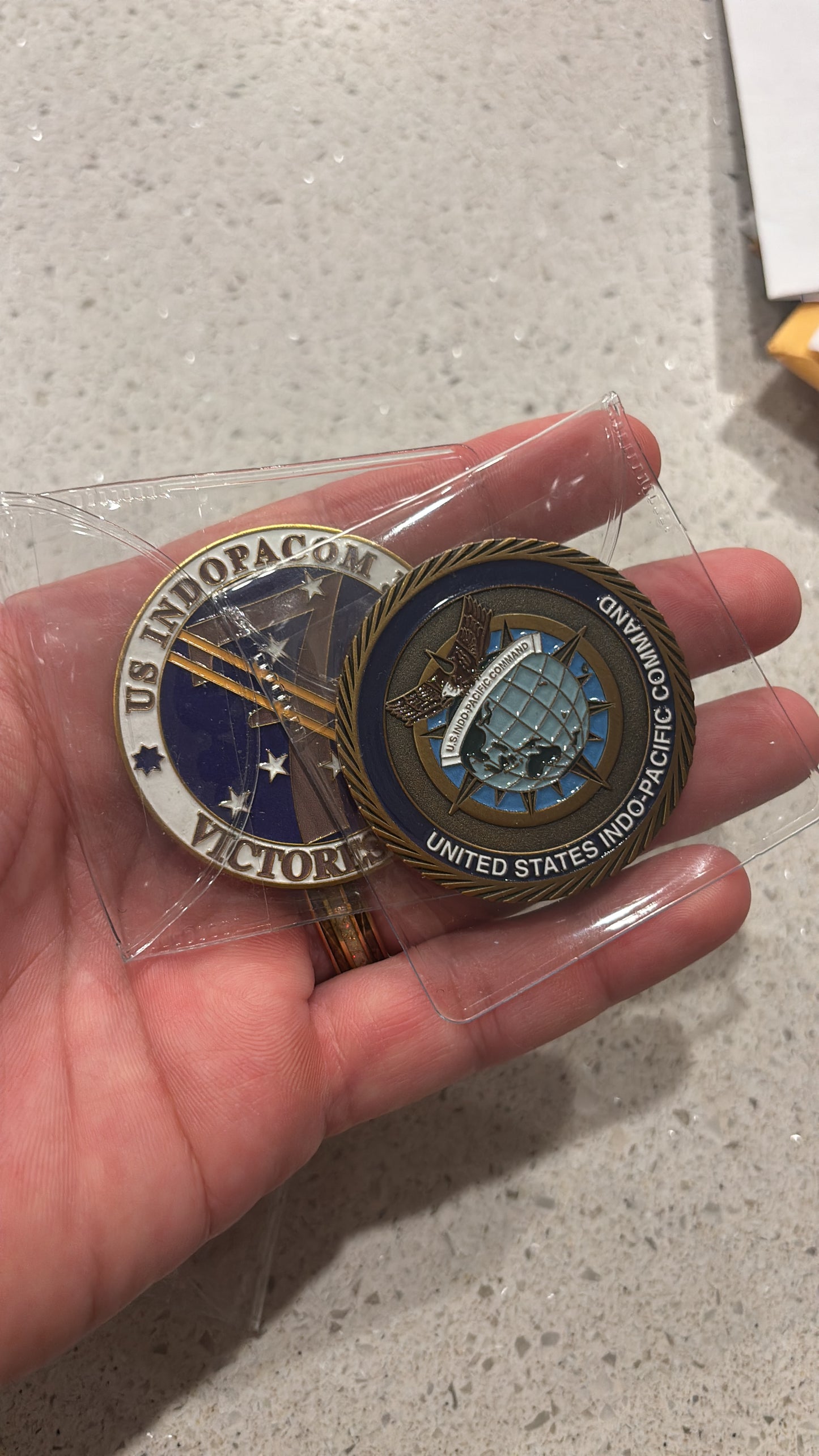 Custom challenge coin with enamel colour fill and metal relief — gallery image 9