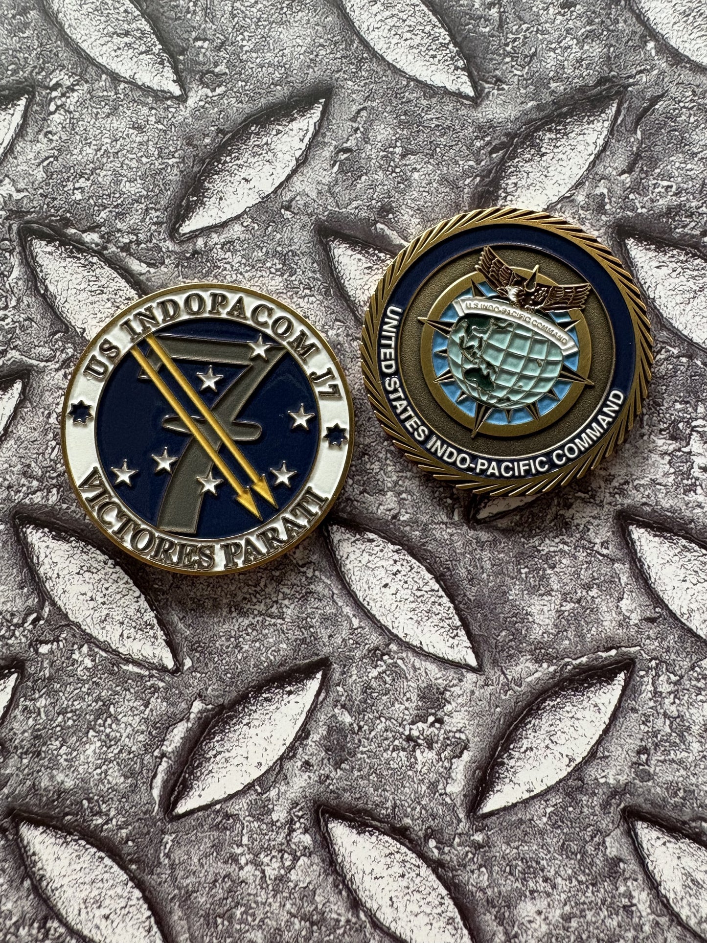 Custom challenge coin with enamel colour fill and metal relief — gallery image 10