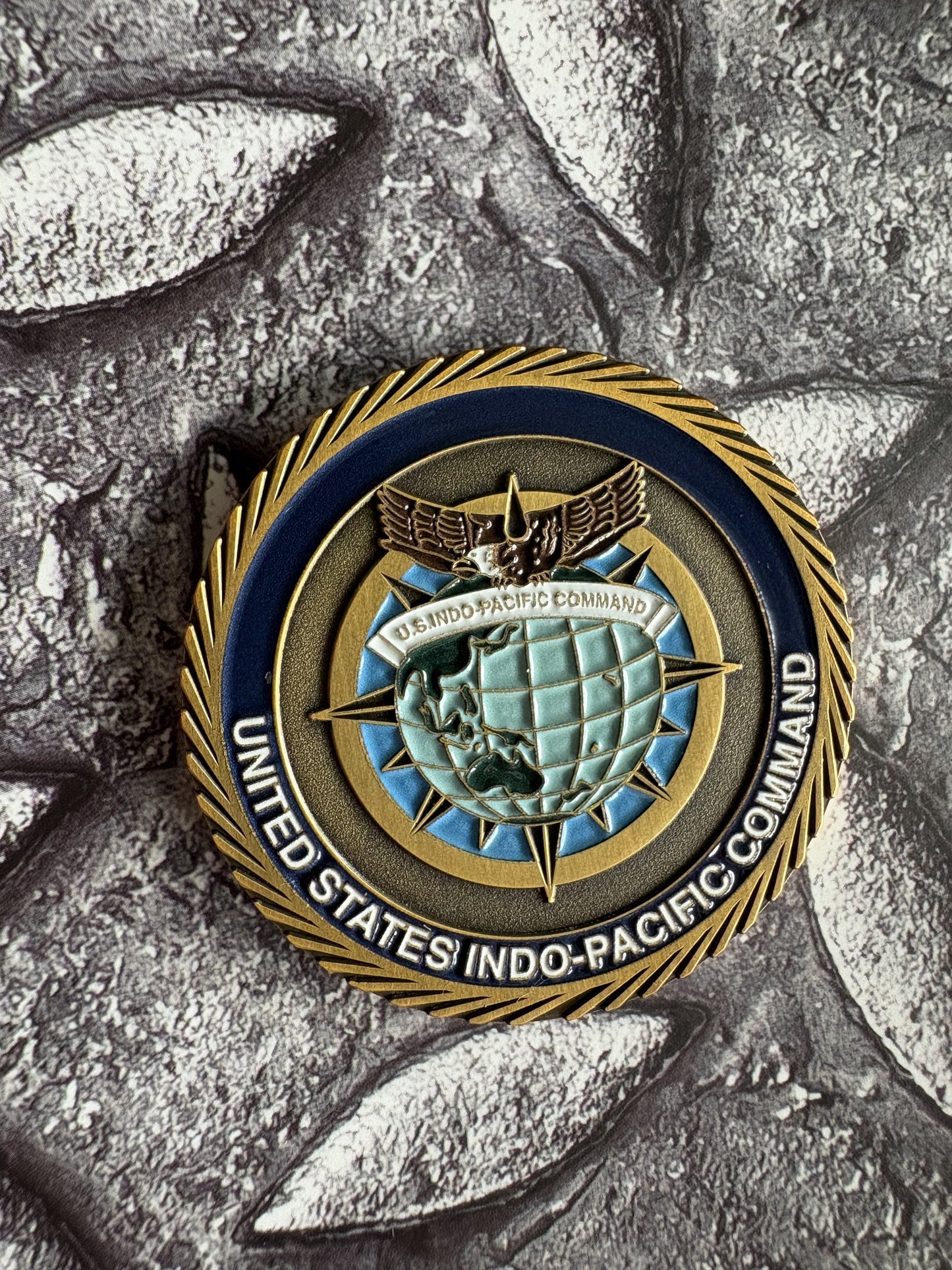 Custom challenge coin with enamel colour fill and metal relief — gallery image 12