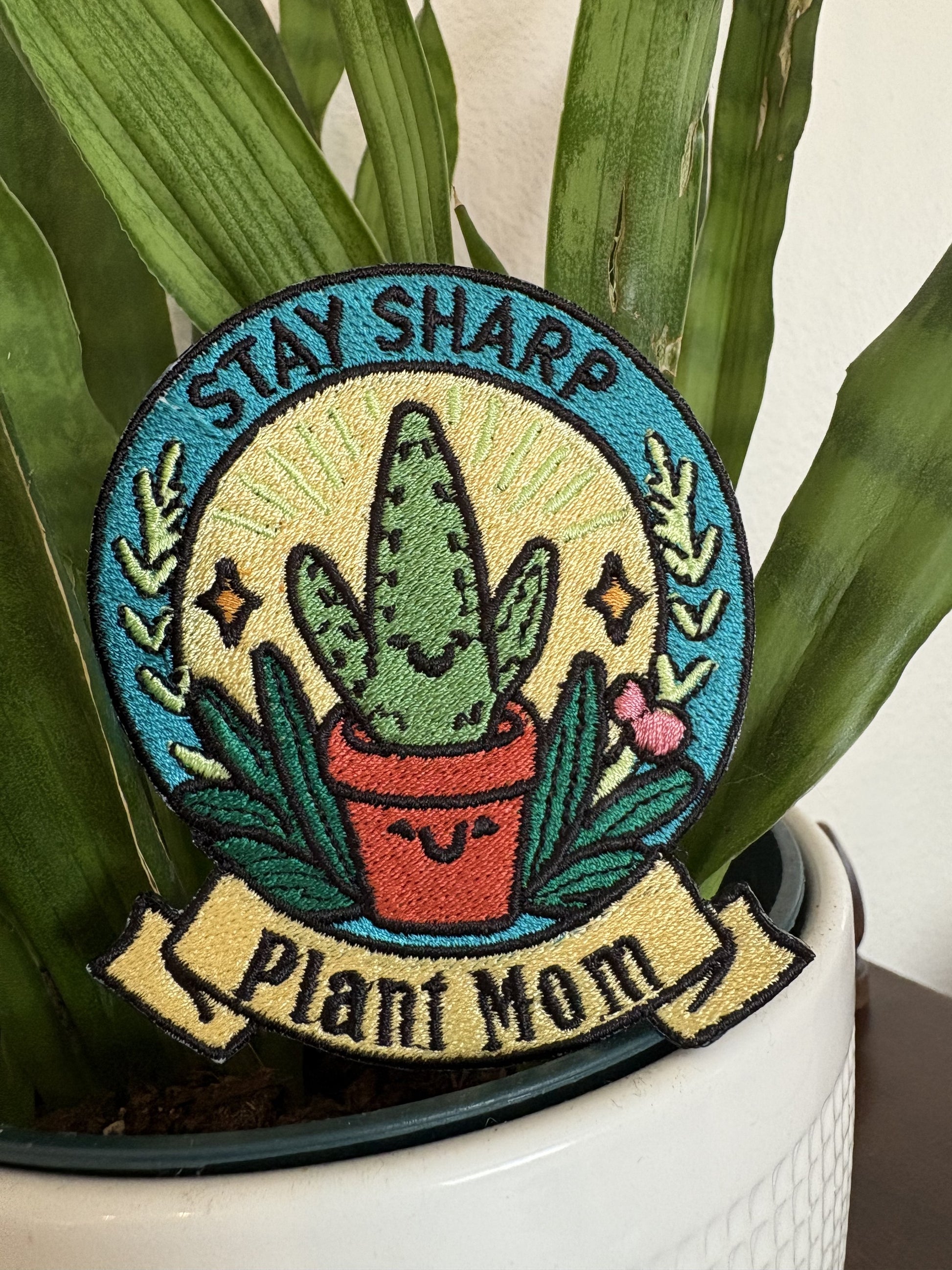 Custom embroidered patch with merrowed border and full stitched coverage — gallery image 9
