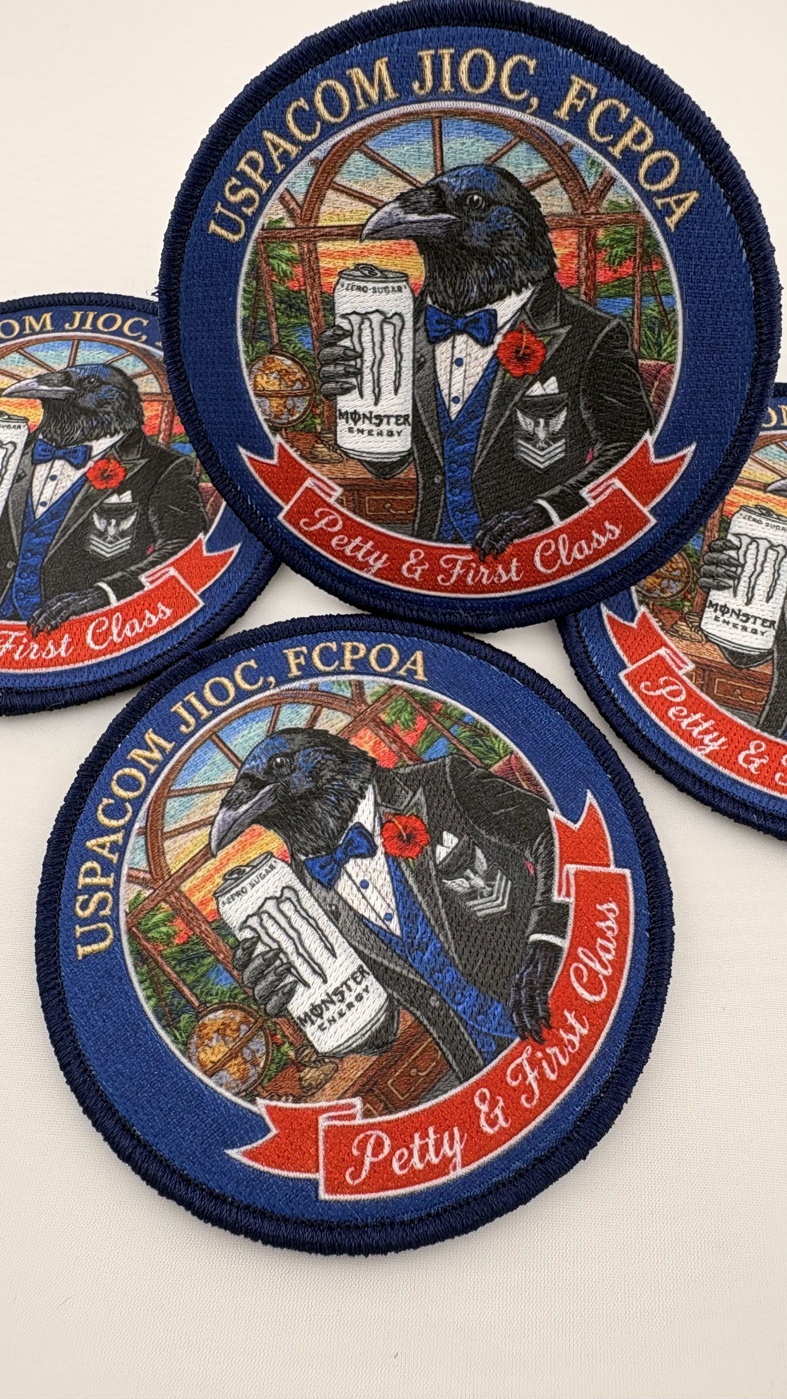 Custom twill patch with embroidered detail and finished merrowed edge — gallery image 5