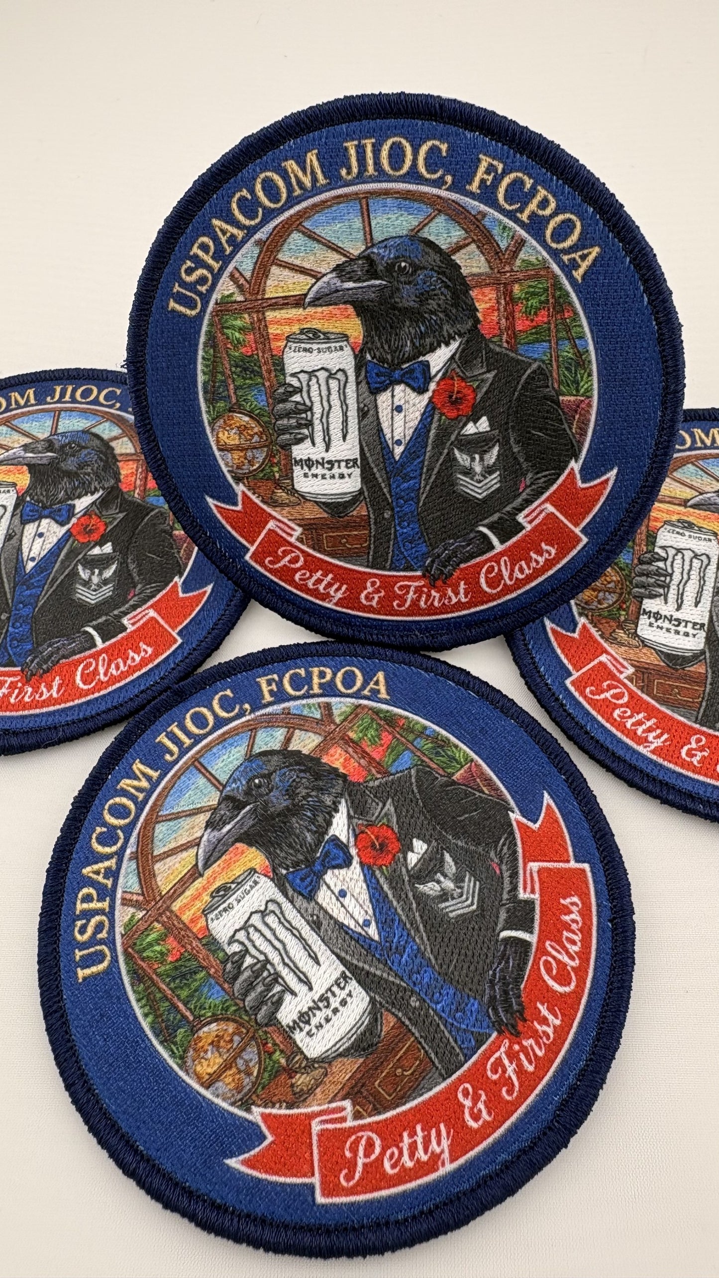 Custom twill patch with embroidered detail and finished merrowed edge — gallery image 6