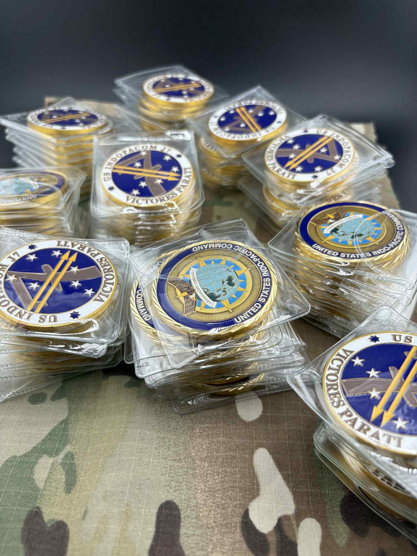 Custom challenge coin with enamel colour fill and metal relief — gallery image 6