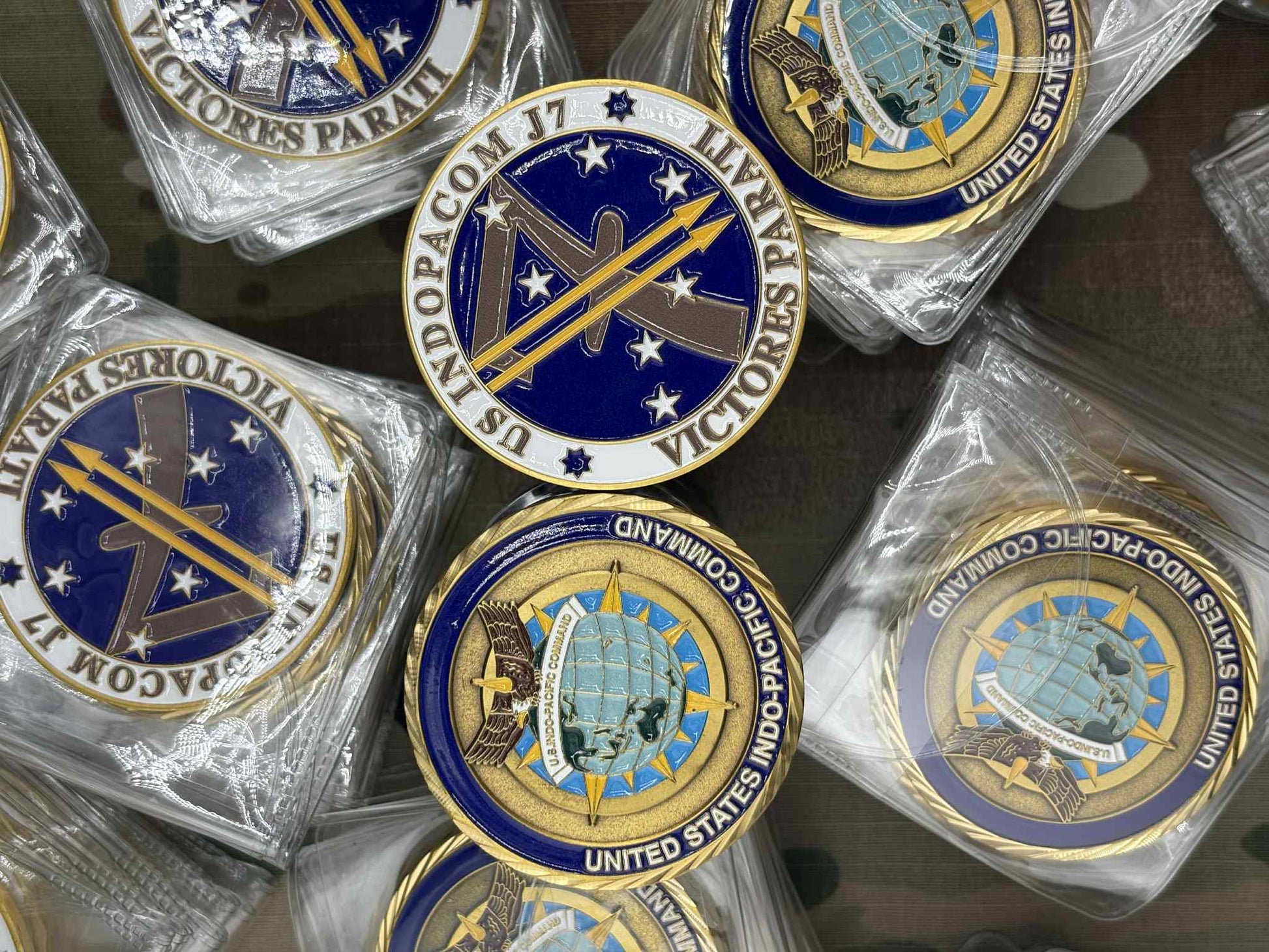 Custom challenge coin with enamel colour fill and metal relief — gallery image 7